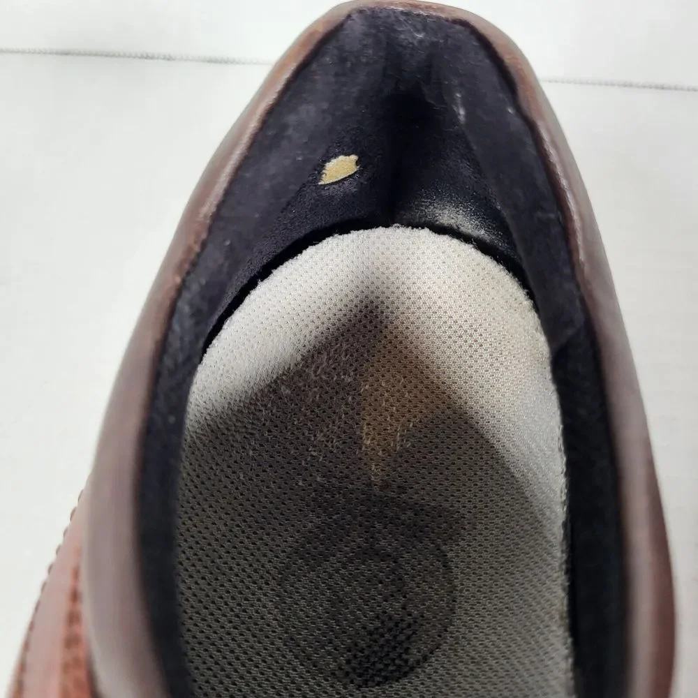 Ecco Men's 43 9/9.5 Light Shock Point Brown Leather Oxford Dress Shoes‎